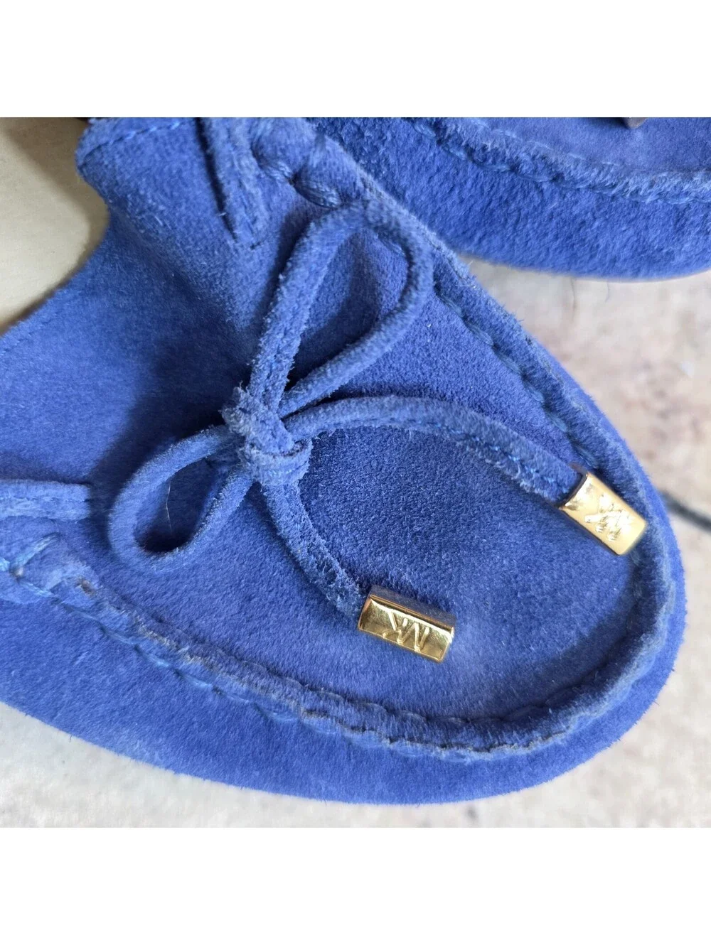 Michael Kors Driving Shoes Flats Loafers Moccasins Blue Suede Women's Size 6.5
